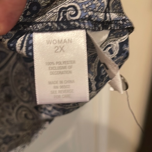 Westport 1952 long sleeve blue blouse with design - Picture 3 of 6